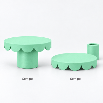 Prato de Bolo Pétala 22x14cm - Verde Menta