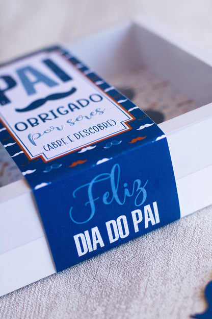 Caixa Garrafa + 6 Doces c/Mensagens - Dia do Pai