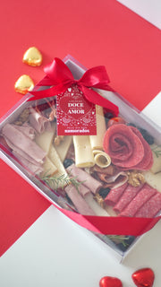 Box/Tray 25x17cm with label - Valentine's Day - White