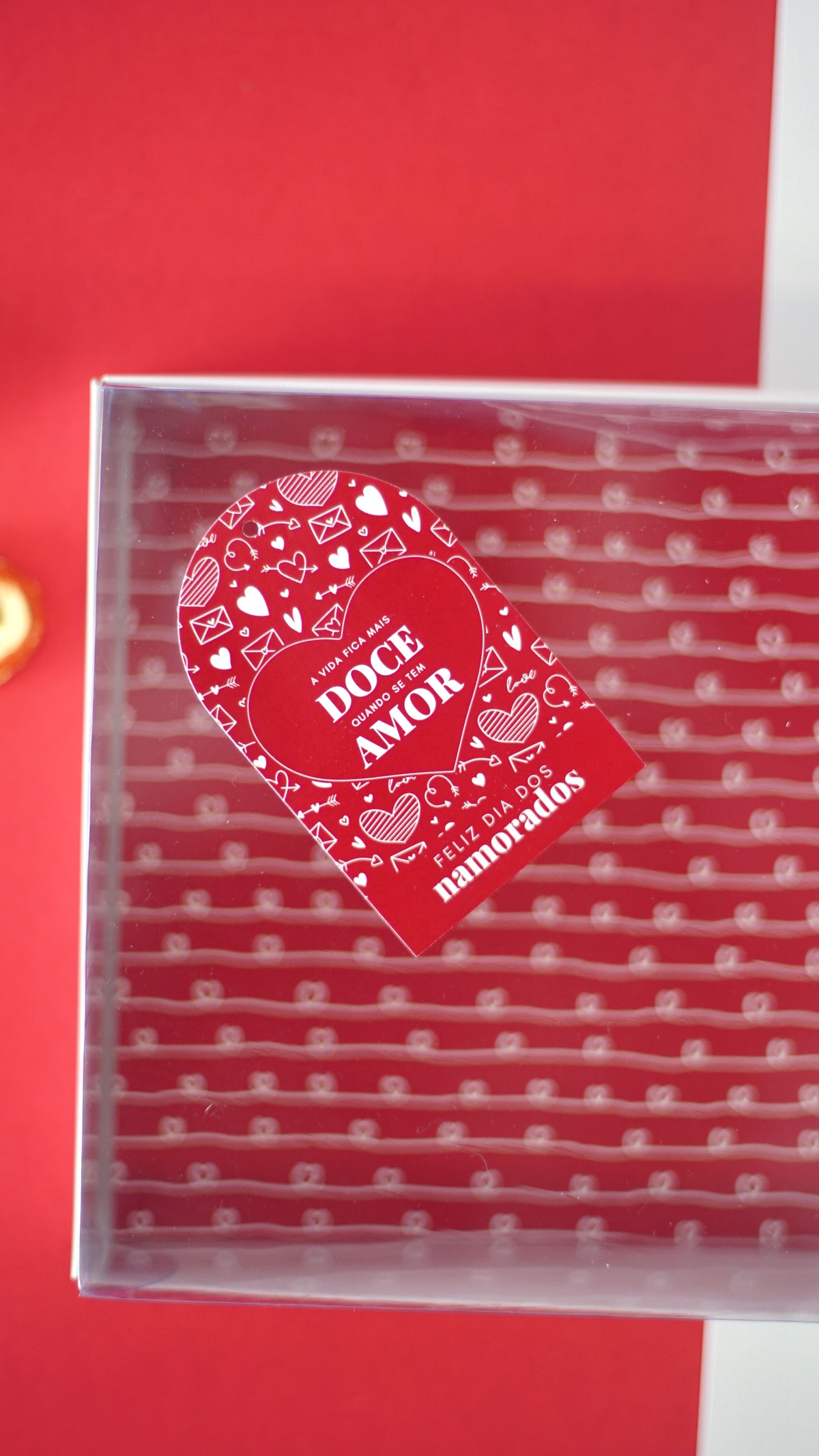 Box/Tray 25x17cm with label - Valentine's Day - White