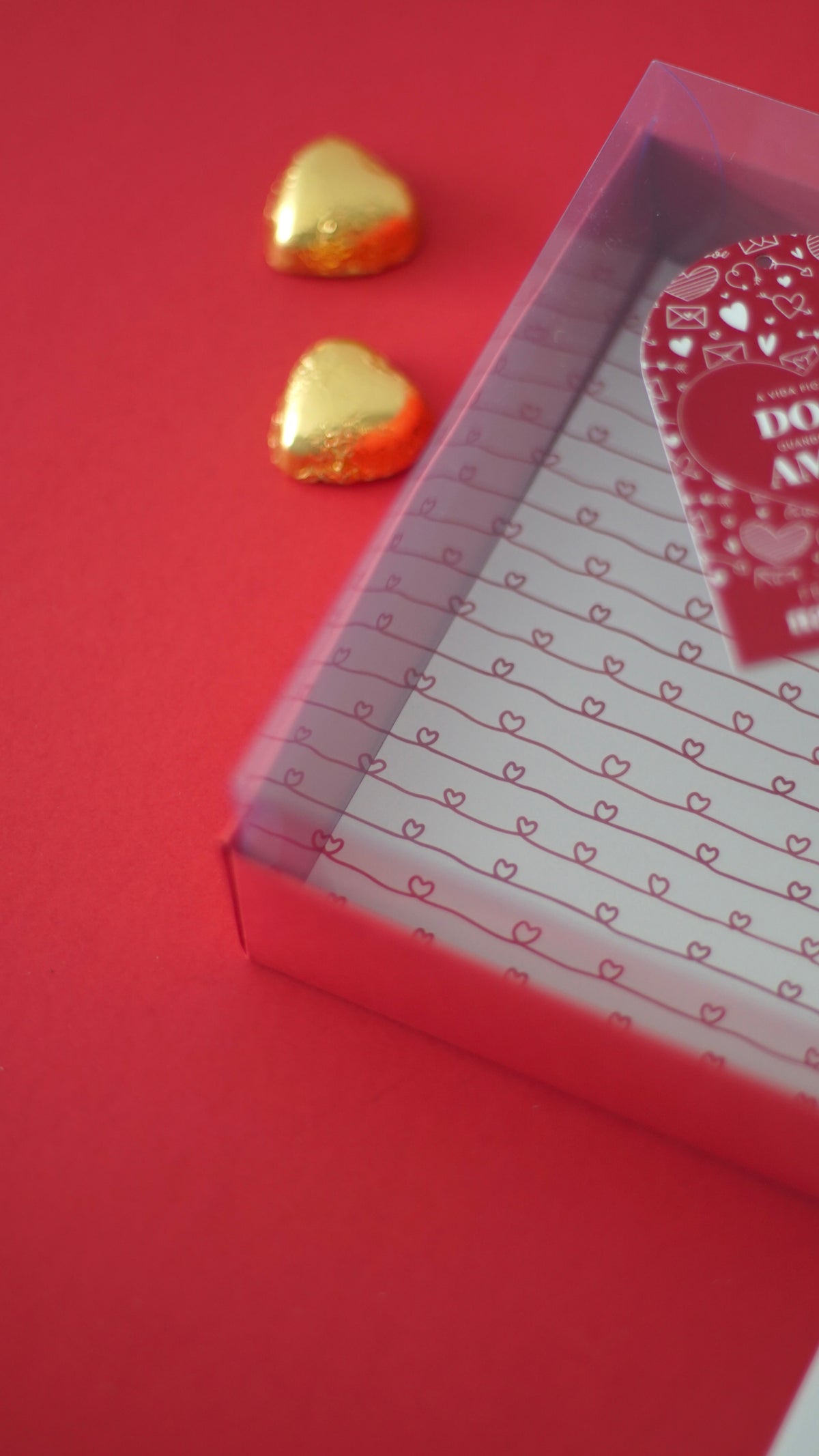 Box/Tray 25x17cm with label - Valentine's Day - Red
