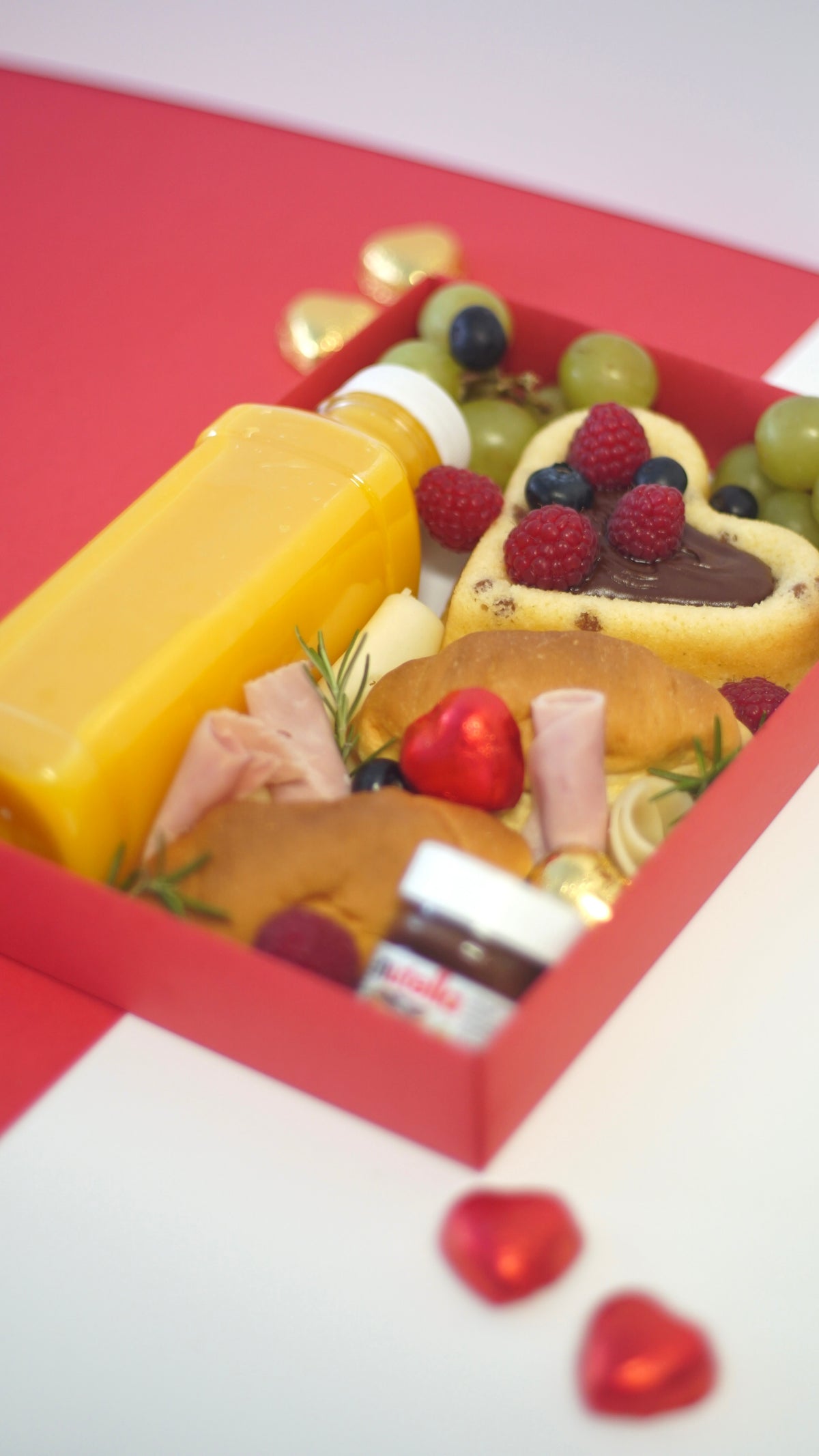 Box/Tray 25x17cm with label - Valentine's Day - Red