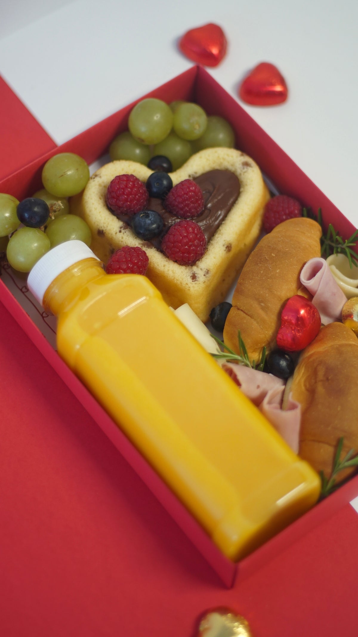 Box/Tray 25x17cm with label - Valentine's Day - Red