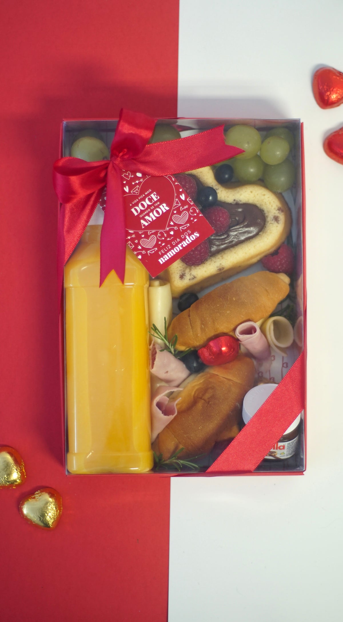 Box/Tray 25x17cm with label - Valentine's Day - Red