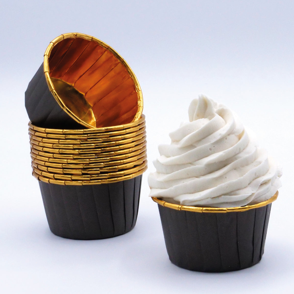 Brown &amp; Gold Cupcake Capsules