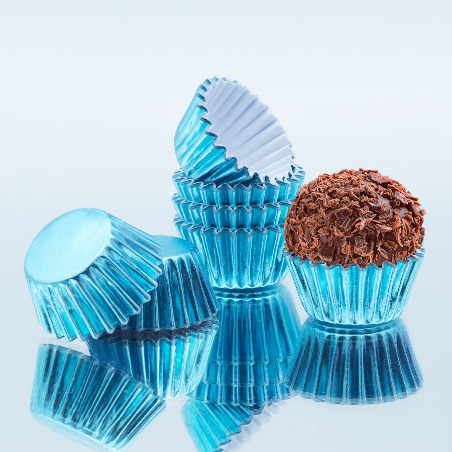 Forma Brigadeiro Metalizada nr.5 Azul Bebé