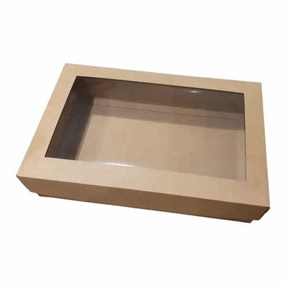 Caixa Cartão Cabaz c/Tampa c/Janela 32x20x7,5cm - PACK 10UN