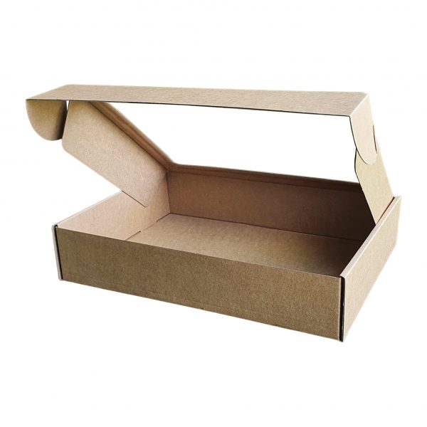 Cardboard Box Basket with Window 29x21x6cm - PACK OF 10