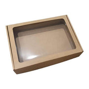 Cardboard Box Basket with Window 29x21x6cm - PACK OF 10