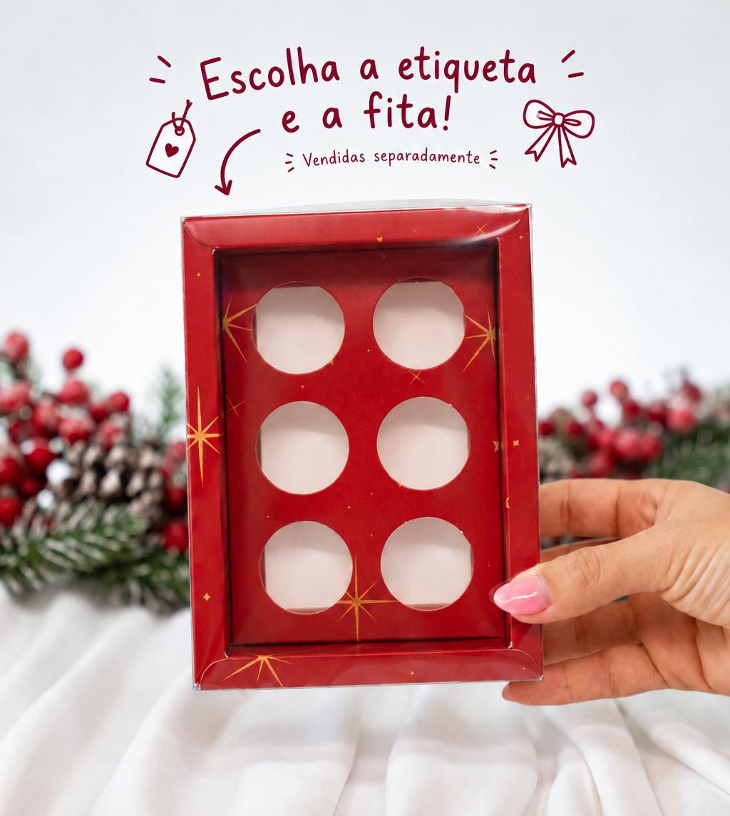 Caixa Vermelha 6 Doces - Pack 10 un