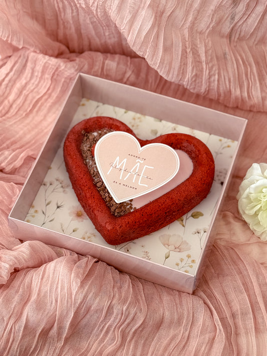 Caixa Bolo/Pequeno-Almoço 20x20x5cm c/ Fundo e Etiqueta- Dia da Mãe