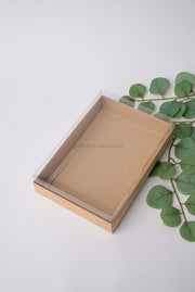 Box 25x17x4 with PVC Lid – Kraft