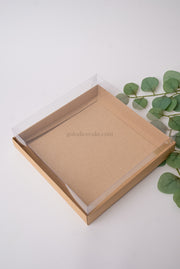 Box 25x25x4cm with PVC Lid - Kraft