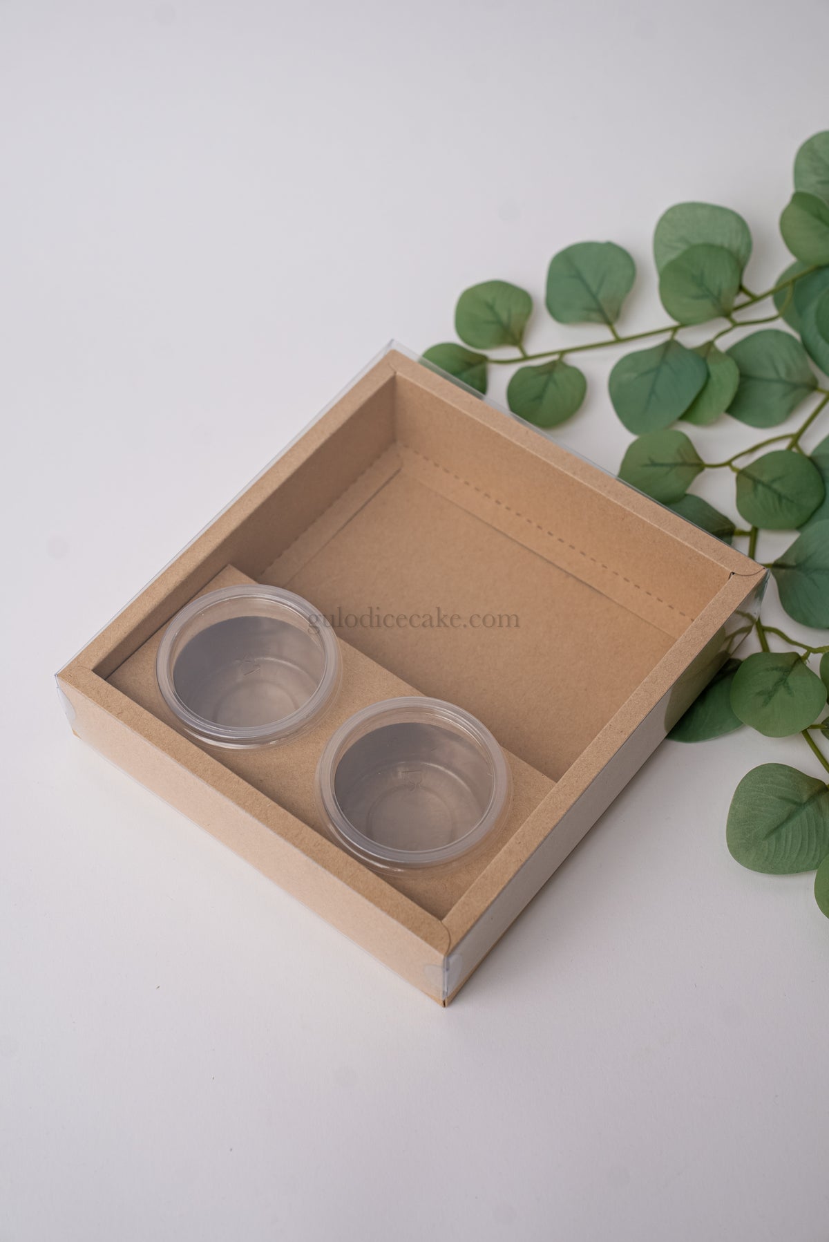 Fondue Box with Bowls + Free Space with PVC Lid - Kraft
