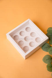 Box of 9 Sweets with PVC Lid - White