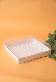 Box 25x25x4cm with PVC Lid - White