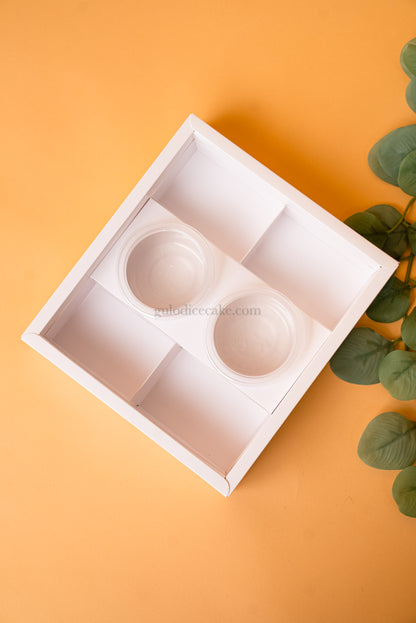 Caixa Fondue c/ Taças + Divisórias c/ Tampa PVC - Branca