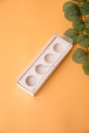 Box of 4 Sweets with PVC Lid - White