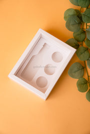 Box with Bottle + 3 Candies with PVC Lid - White