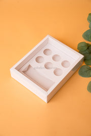 Box of Bottles + 6 Candies with PVC Lid - White
