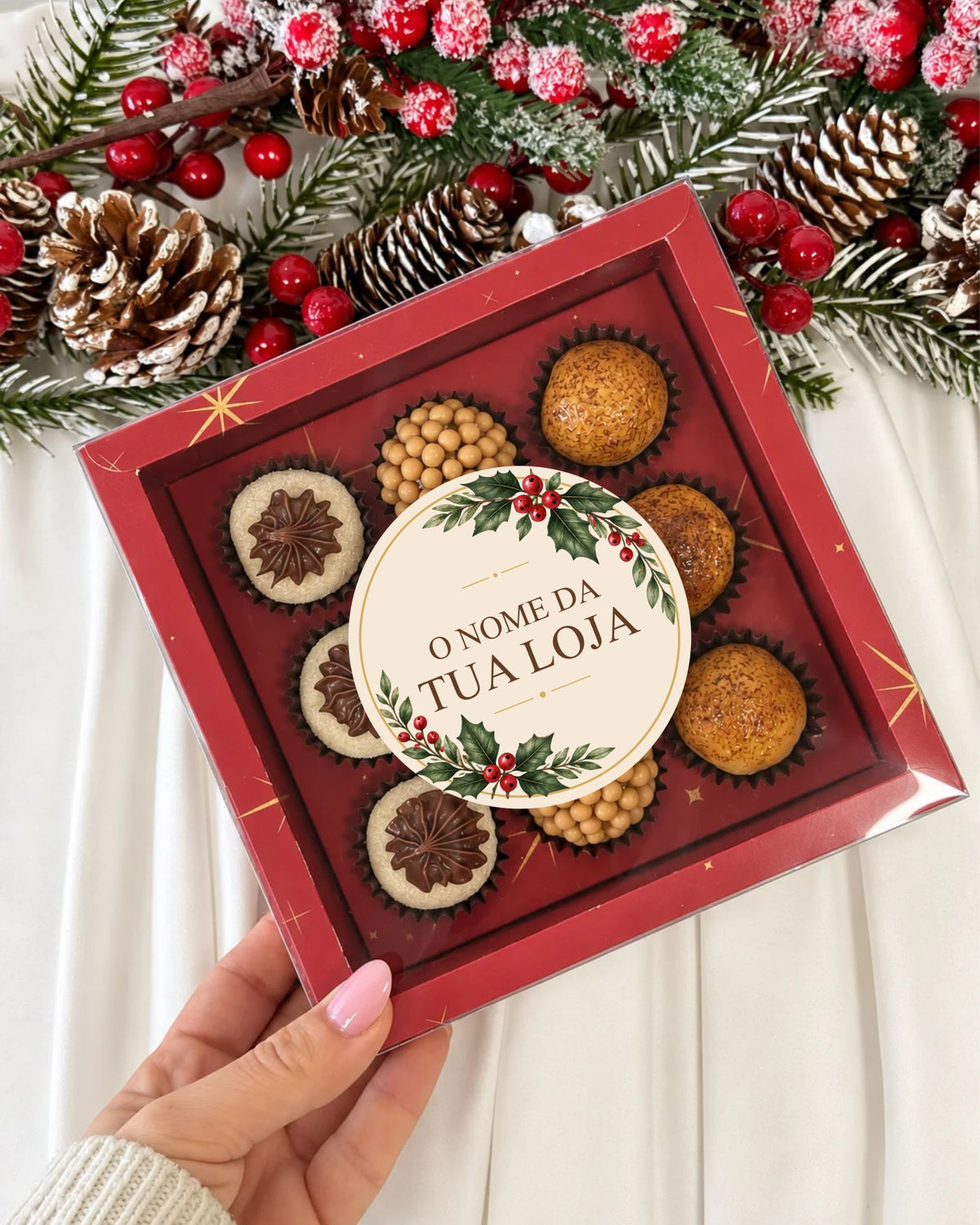 Red Box of 12 Sweets with Ribbon - Nostalgia Collection