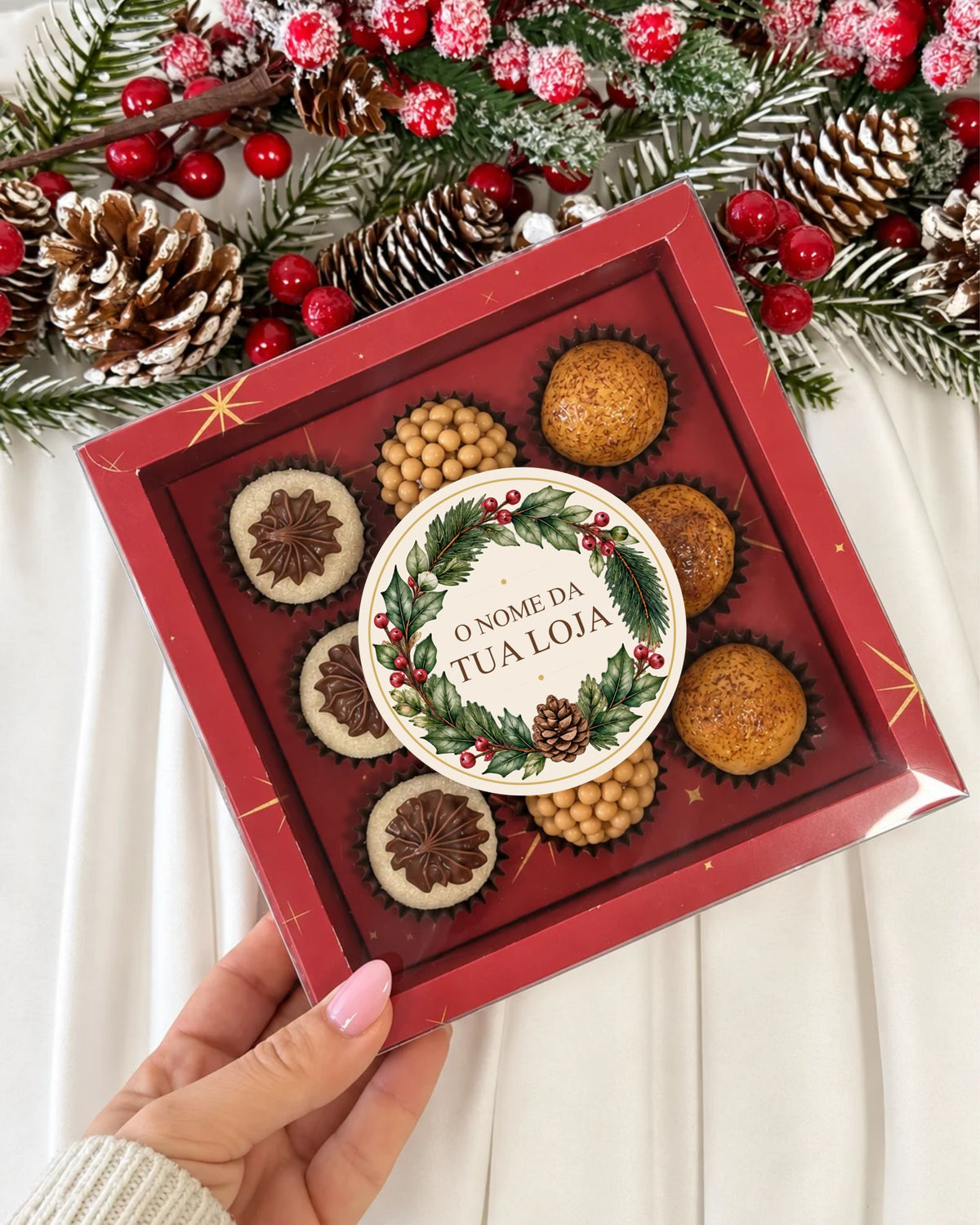 Red Box of 12 Sweets with Ribbon - Nostalgia Collection