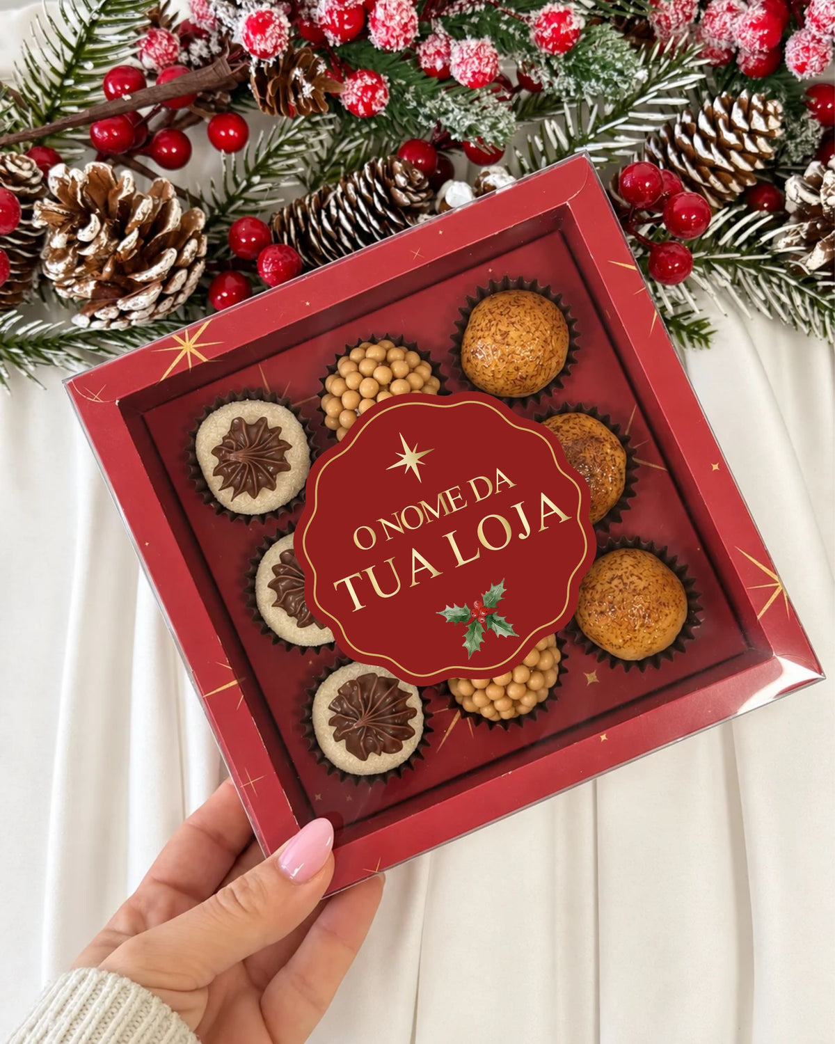 Red Box of 12 Sweets with Ribbon - Nostalgia Collection