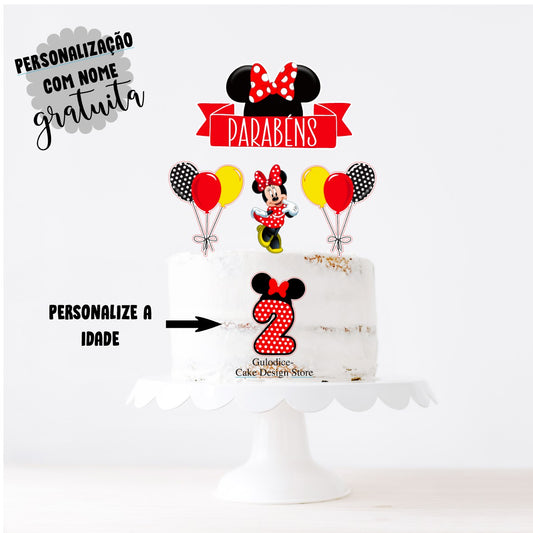 Topo Minnie Vermelha - Ref. 001