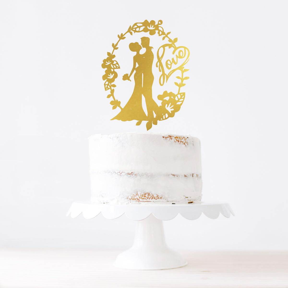 Gold Wedding Cake Topper 16cm
