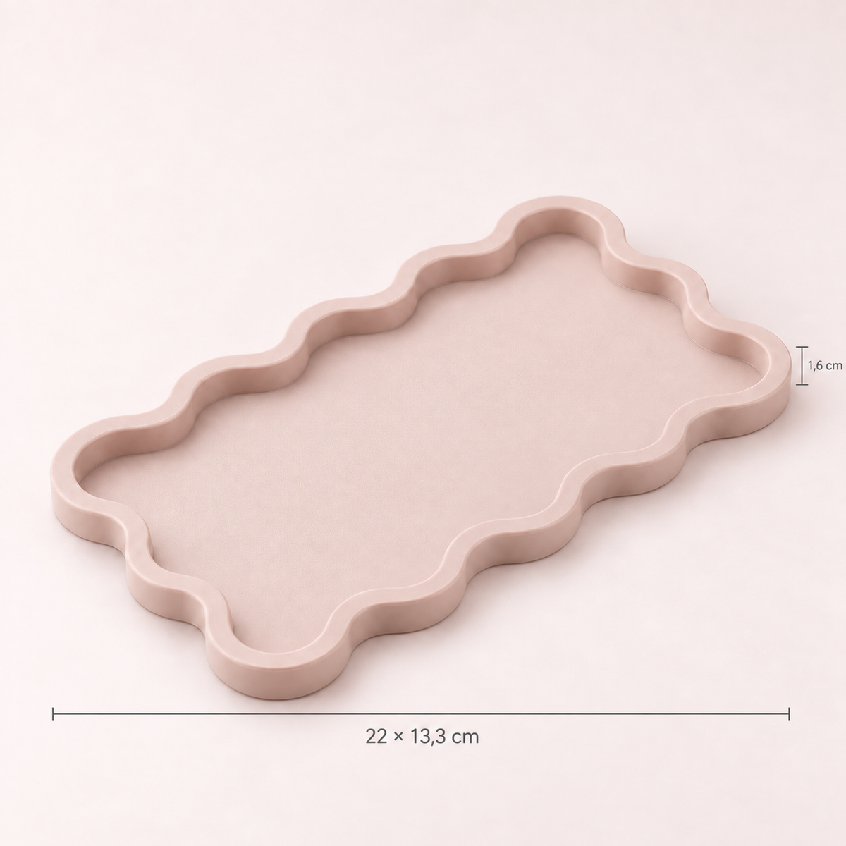 Bandeja Onda 22x13cm - Rosa Bebé