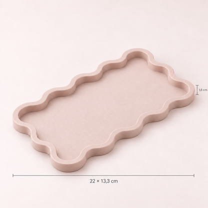 Bandeja Onda 22x13cm - Rosa Bebé