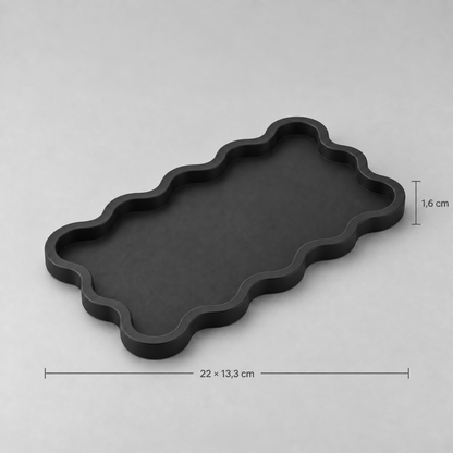Bandeja Onda 22x13cm - Preto