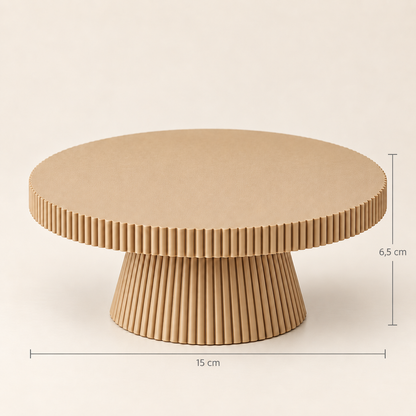 Prato de Bolo Plissado Pequeno 15x6.5cm - Bege