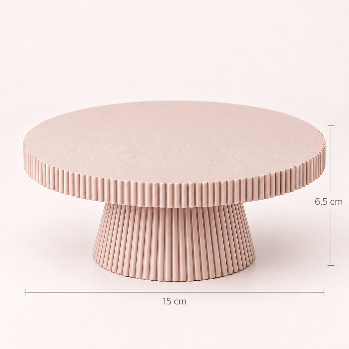 Prato de Bolo Plissado Pequeno 15x6.5cm - Rosa Bebé