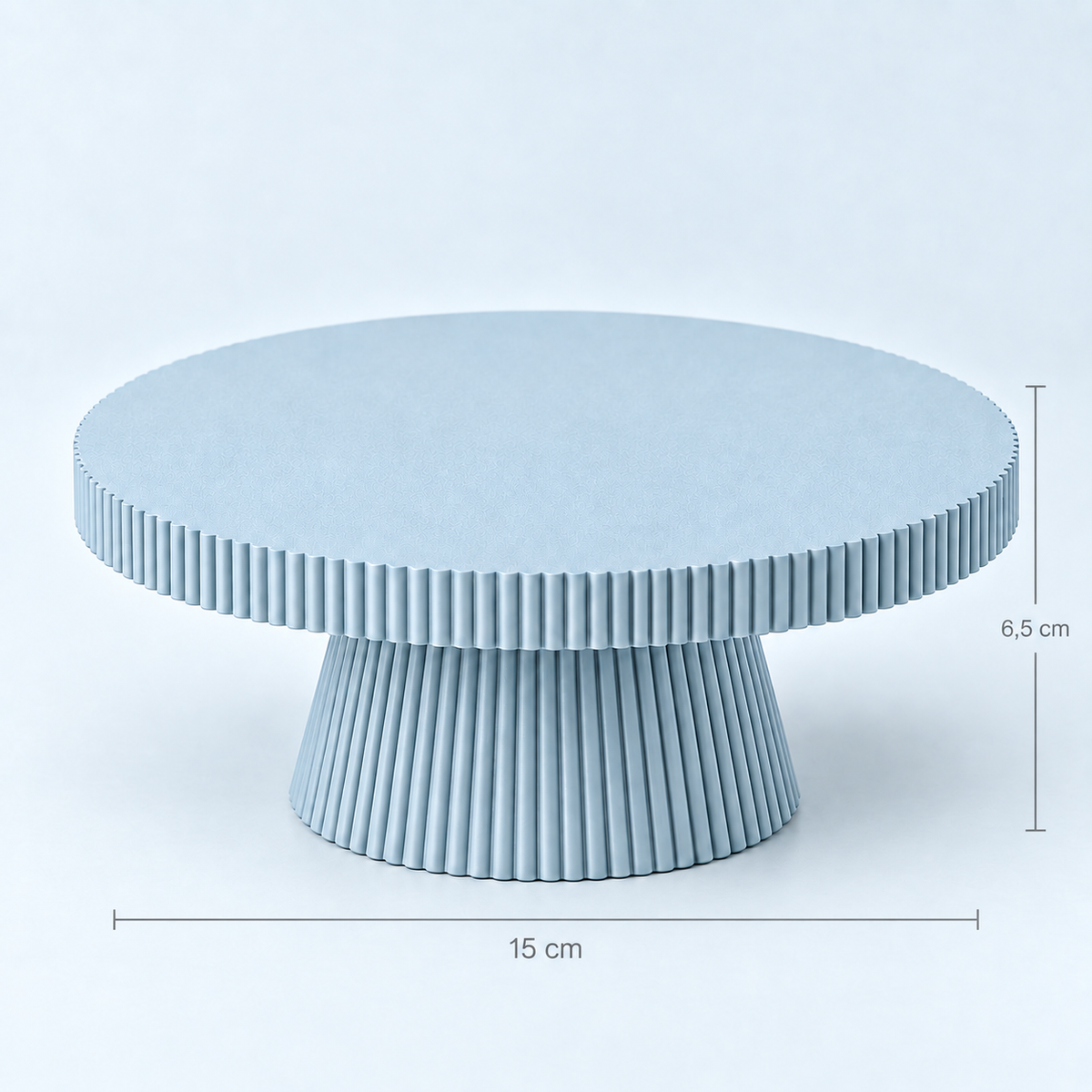 Prato de Bolo Plissado Pequeno 15x6.5cm - Azul Bebé