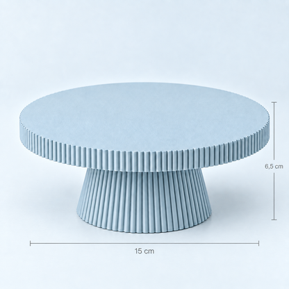 Prato de Bolo Plissado Pequeno 15x6.5cm - Azul Bebé