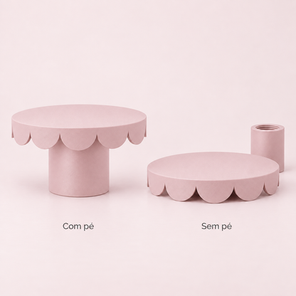 Prato de Bolo Pétala 22x14cm - Rosa Velho