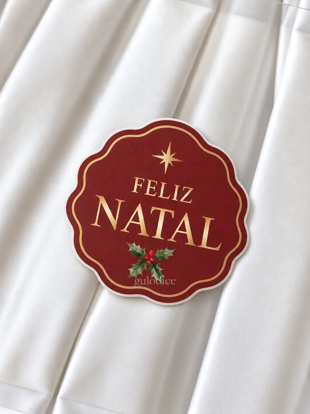 Etiqueta Autocolante Estrela de Natal 5cm - Pack 10 un.