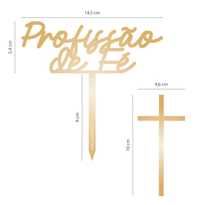 Topper Profissão de Fé Acrílico