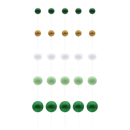 Conjunto Esferas Verde & Ouro