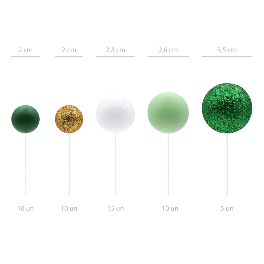Green &amp; Gold Spheres Set