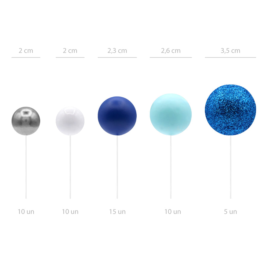 Blue &amp; Silver Sphere Set