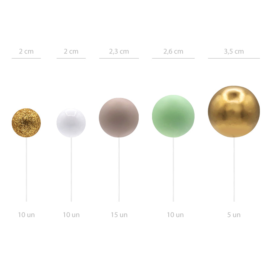Green, Beige &amp; Silver Sphere Set