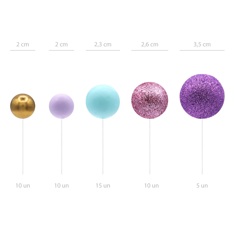Violet, Pink &amp; Blue Spheres Set