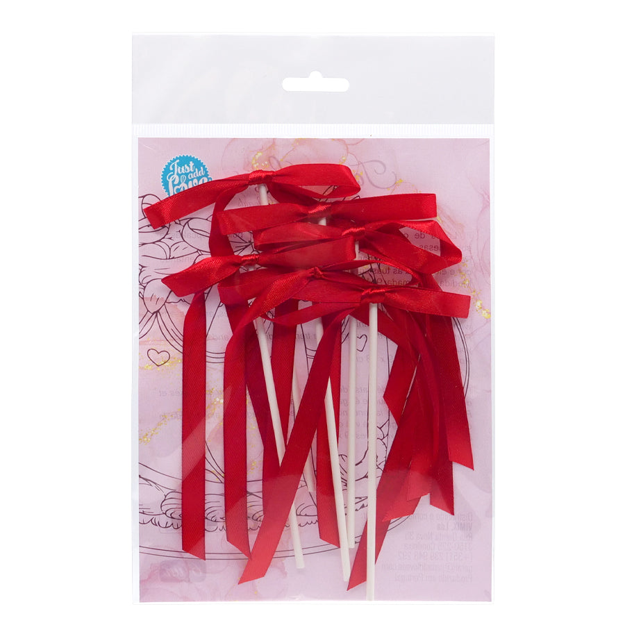 Topper Laços Vermelho - 6un