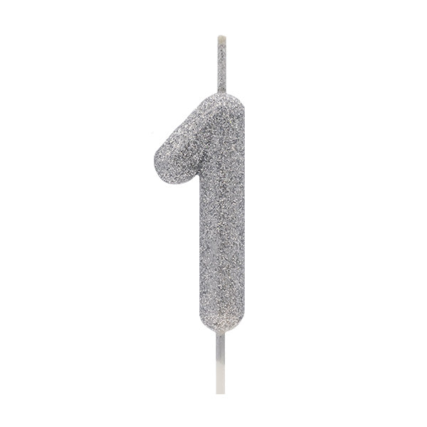 Silver Glitter Candle No.