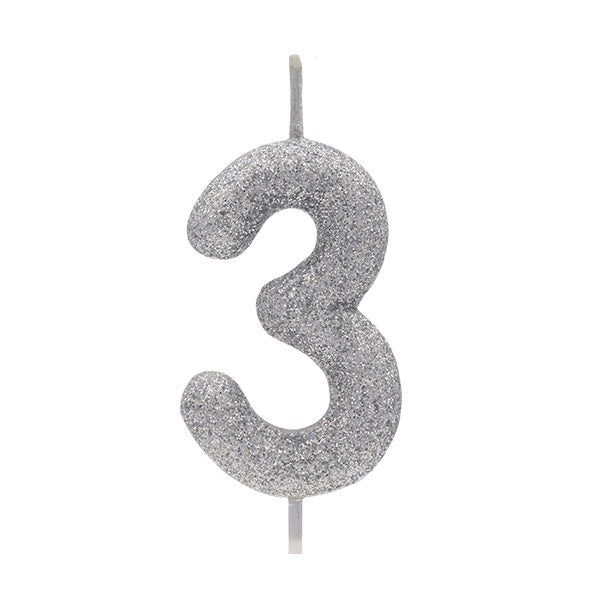 Silver Glitter Candle No.