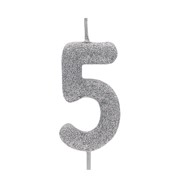 Silver Glitter Candle No.