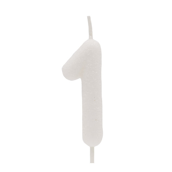White Glitter Candle No.