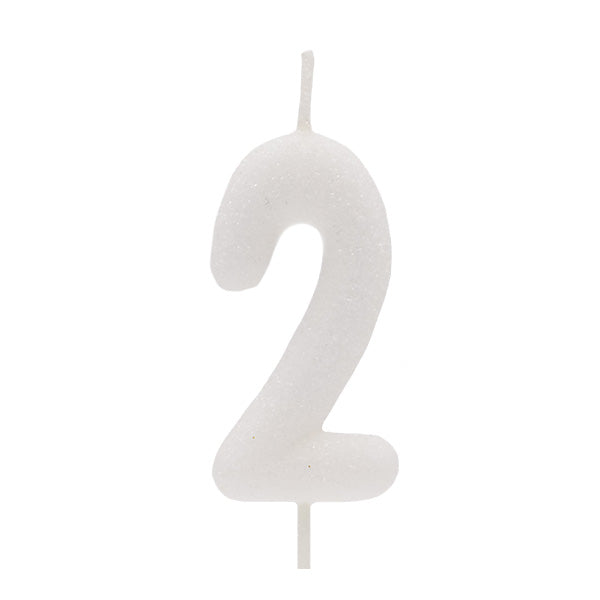 White Glitter Candle No.